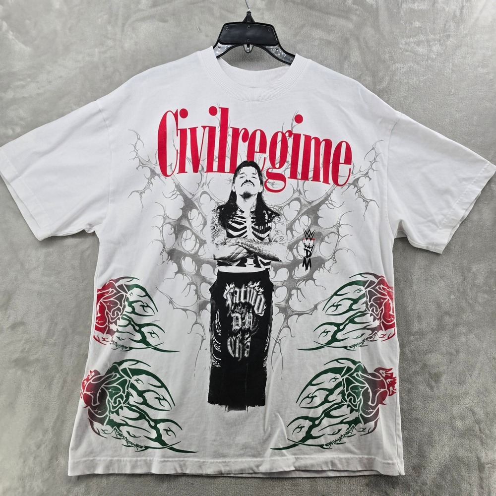 Civil Regime T-Shirt Mens Large White Dominik Mysterio WWE Graphic Tee Latino